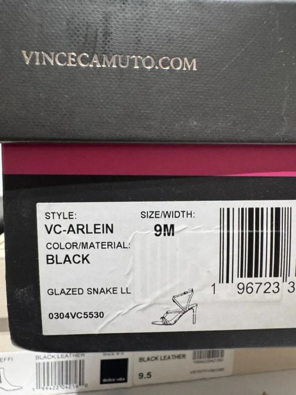 Vince Camuto Womens Arlein Sandals Black Snake Size 9M